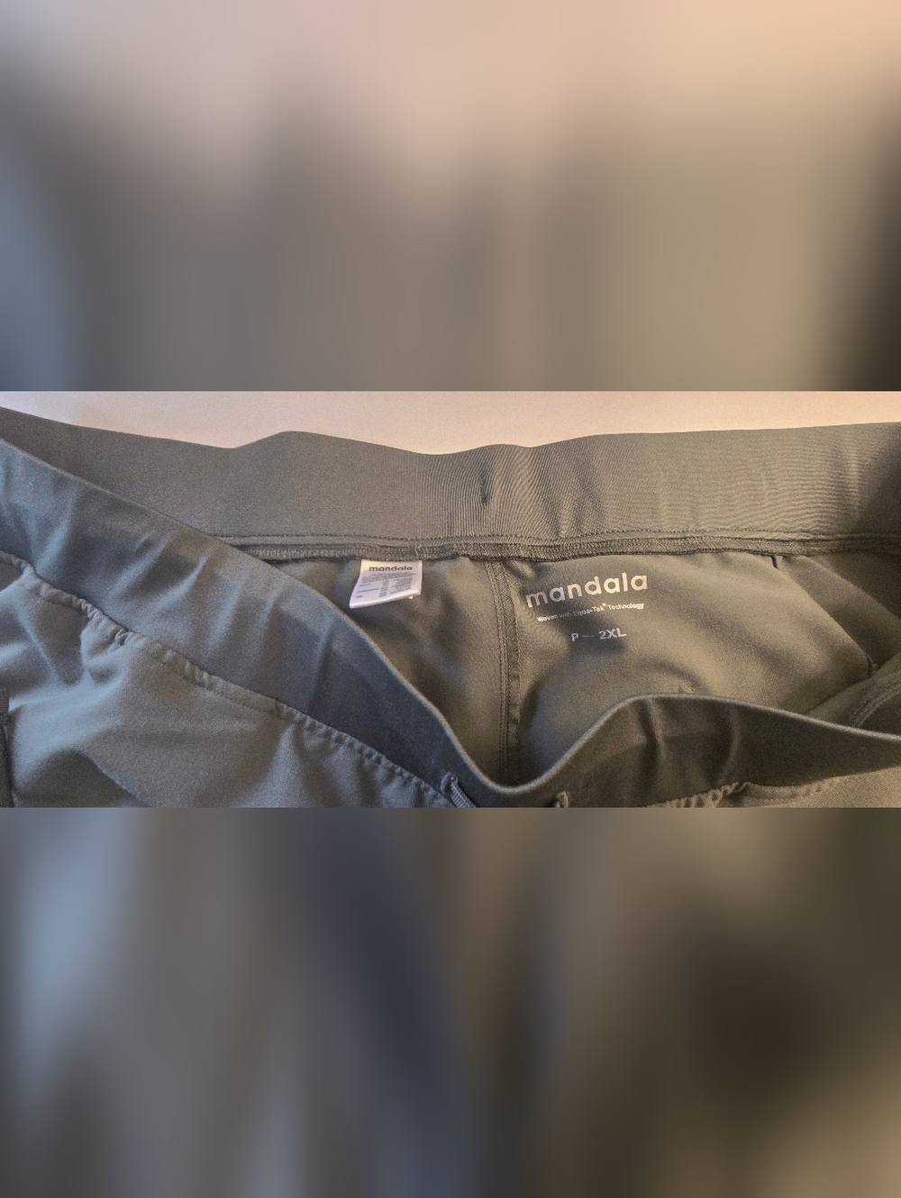 Mandala Scrubs Jogger Pants Olive Green Elastic Waist Drawstring Medical Sz 2XL - Picture 3 of 4